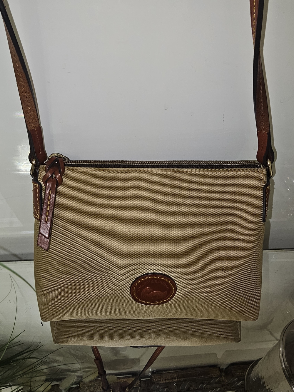 Dooney & Bourke Tan Canvas Crossbody Bag